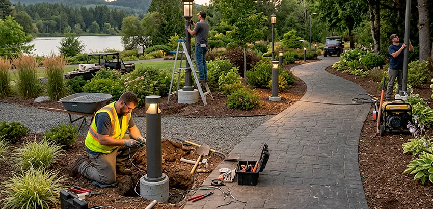 Landscape Post, Pole, and Bollard Lighting Installation in Opelika