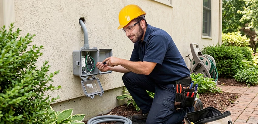 Outdoor Outlet Installation on Vinyl Siding in Opelika